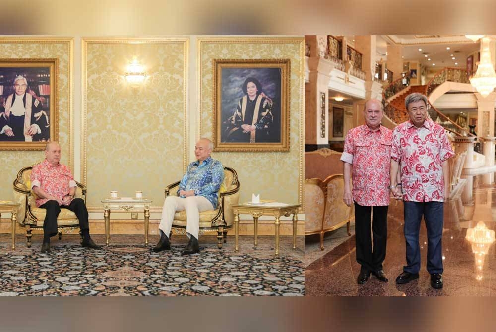 Sultan Ibrahim (kiri) berkenan berangkat mengadap Sultan Nazrin Shah dan Sultan Sharafuddin.di Kuala Lumpur pada Sabtu. Sultan Ibrahim (kiri) turut berkenan berangkat mengadap Sultan Sharafuddin.