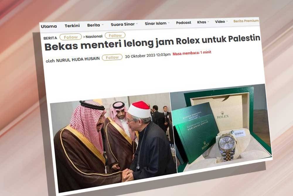 Laporan Sinar Harian pada Isnin.