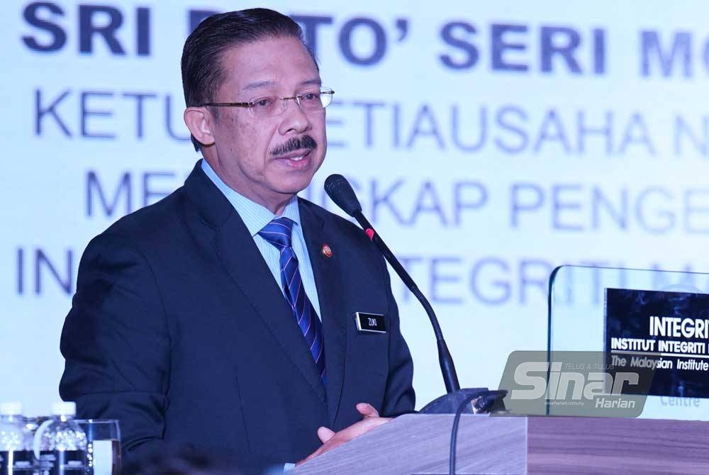 Mohd Zuki berucap pada Majlis Pelancaran Sambutan Bulan Integriti Nasional 2023 di Pusat Konvensyen Sime Darby Kuala Lumpur pada Selasa. - Foto Sinar Harian/Mohd Halim Abdul Wahid 