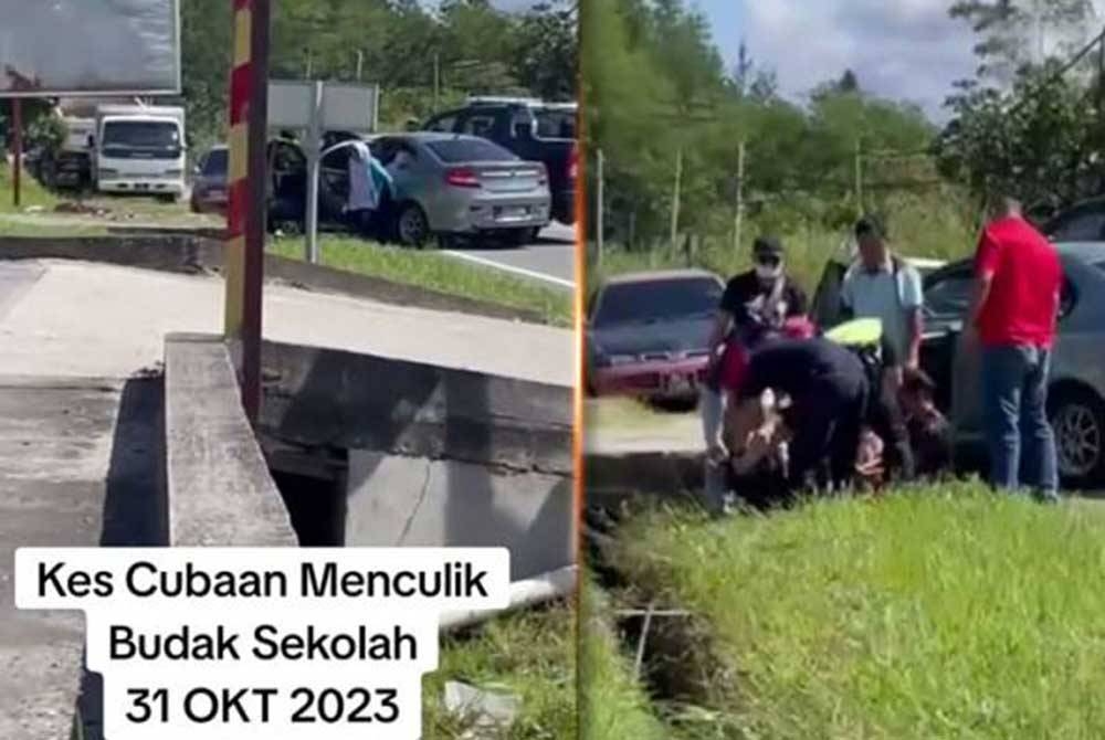 Video tular di media sosial menunjukkan sebuah kereta dihalang kenderaan polis dan juga orang awam, sebelum anggota polis menahan suspek yang berada dalam kereta dicuri.