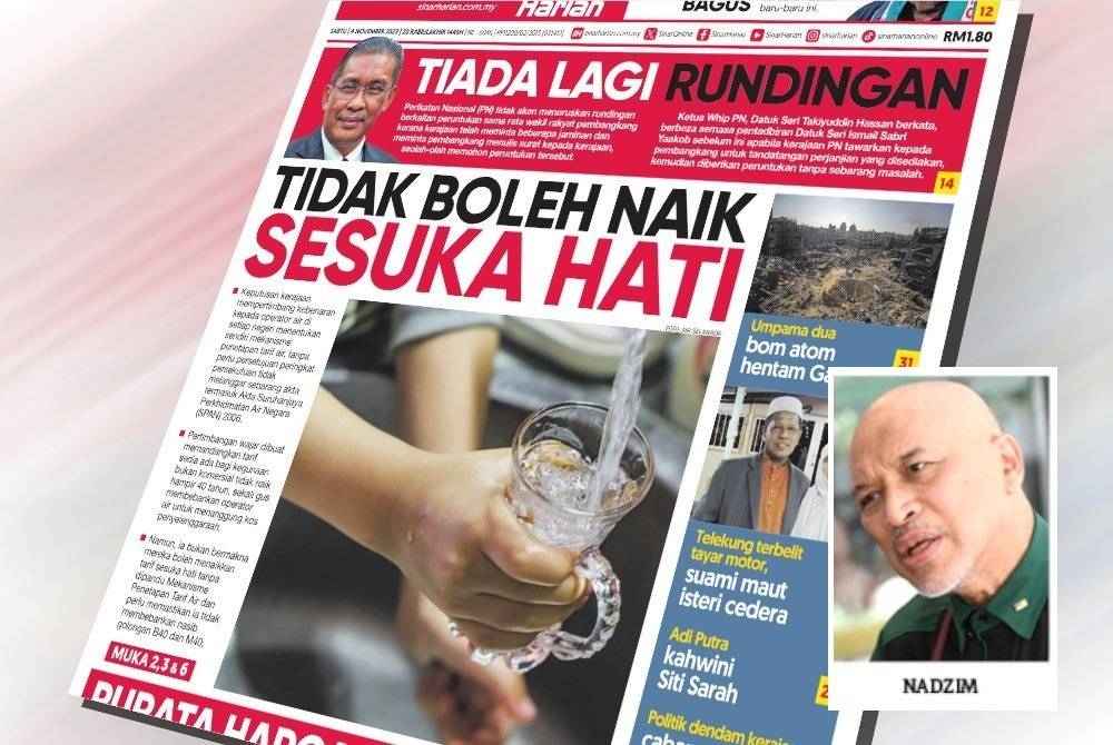 Laporan Sinar Harian pada Sabtu. (Gambar kecil: Datuk Nadzim Johan)