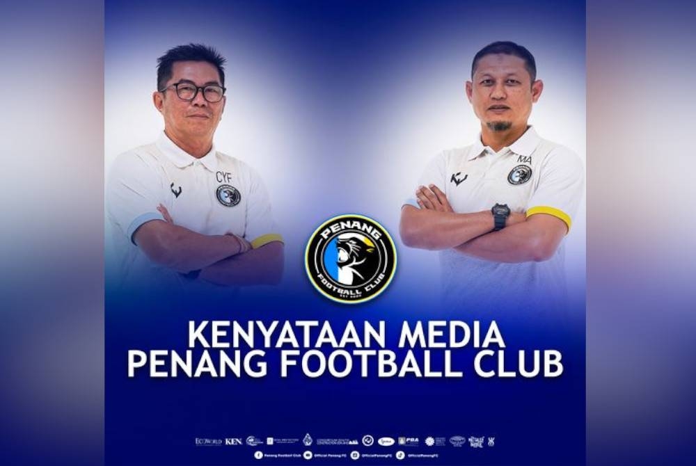 Kenyataan media mengesahkan Yee Fatt dan Manzoor digugurkan daripada jawatan masing-masing. - Foto Facebook Penang FC