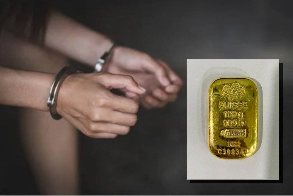 Gold bar bernilai RM29,000 yang dilarikan suspek akhir bulan lalu.