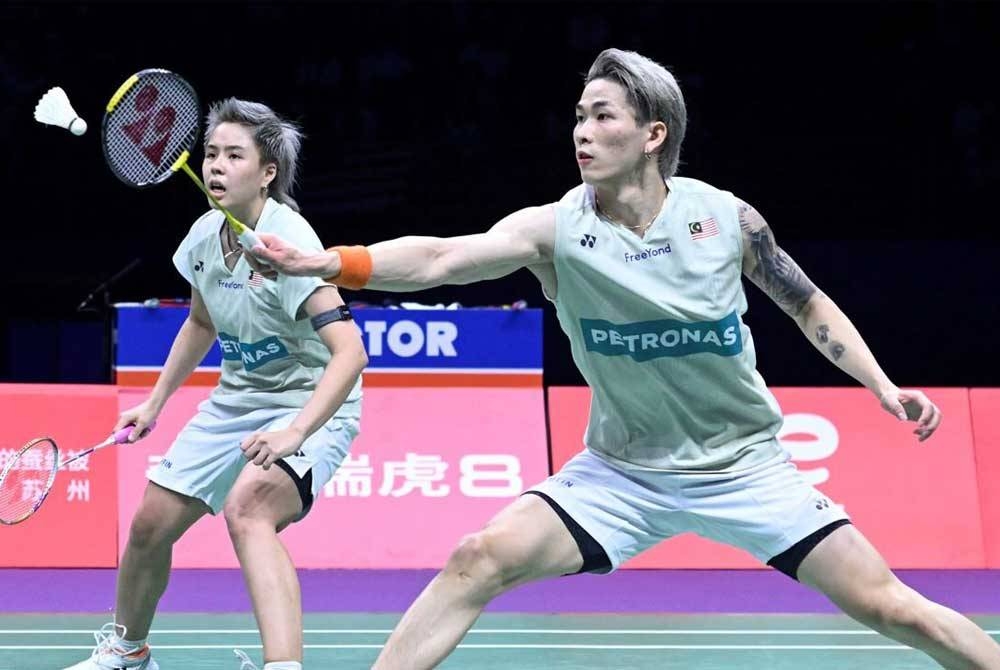 Tang Jie (kanan) Ee Wei akan menentang rakan senegara, Pang Ron- Su Yi pada pusingan kedua Korea Masters 2023 di Gwangju pada Khamis. - Foto: Agensi