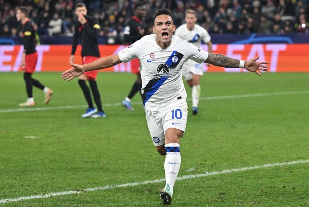 Jaringan Martinez memastikan Inter mengatasi Salzburg di Red Bull Arena Salzburg. - Foto AFP