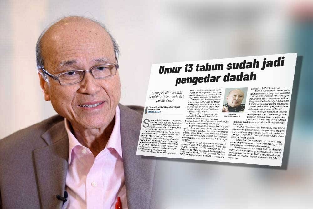 Lam Thye. Gambar kanan: Laporan Sinar Harian pada Ahad lalu.