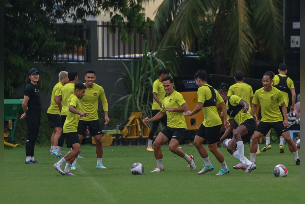 Skuad Harimau Malaya menjalani Sesi Kem Latihan sebagai persediaan menjelang pusingan kelayakan Piala Dunia 2026/Piala Asia 2027 di Wisma FAM, Kelana Jaya. - Foto Bernama