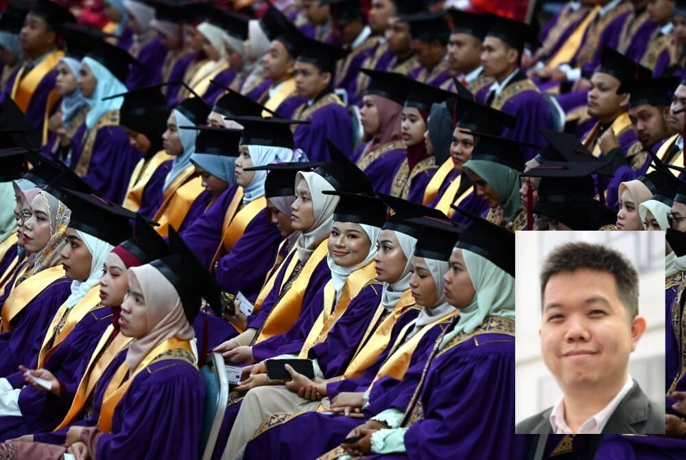 Tinjauan ‘Malaysia’s 100 Leading Graduate Employers Survey’ mendapati sebanyak 56 peratus daripada 37,380 responden merancang untuk mencari peluang pekerjaan di luar negara selepas tamat pengajian. (Foto Bernama) - Gambar kecil: Isaac Hee