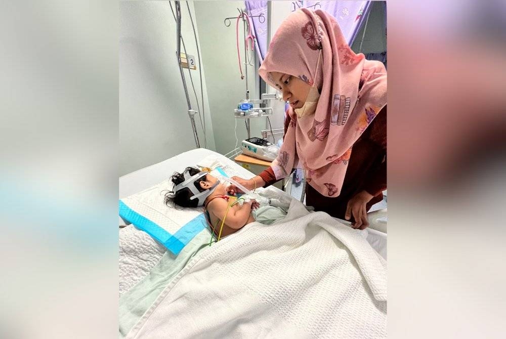 Keadaan Sufi Syafrina sewaktu menerima kunjungan ibunya, Siti Nasiha Sakinah Said Md Yusof di HTA pada Khamis.