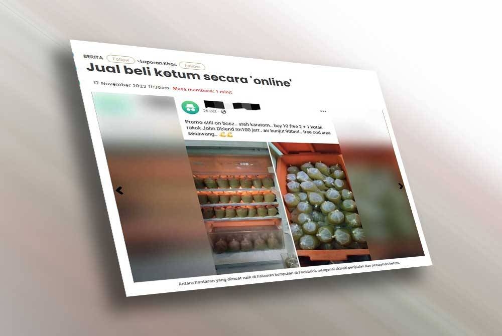 Pada Jumaat, Sinar Harian menerusi laporan eksklusif mendedahkan aktiviti mempromosi dan penjualan ketum yang menggunakan platform media sosial di Facebook.