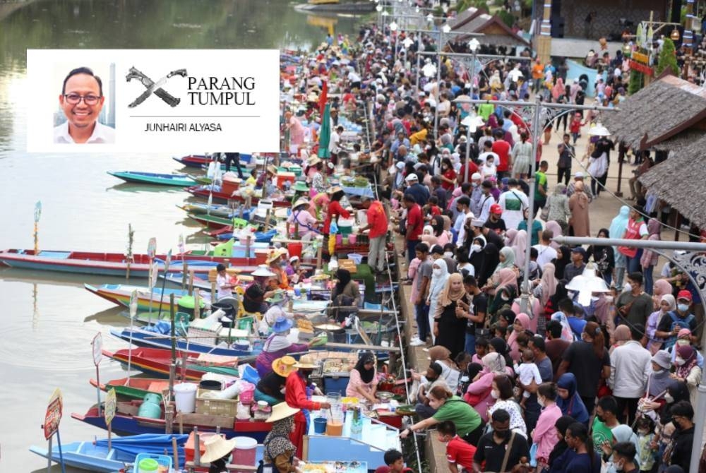 Pasar terapung Khlong Hae di Hatyai, Songkhla sesak dengan pelancong khususnya dari Malaysia.- Foto Bernama