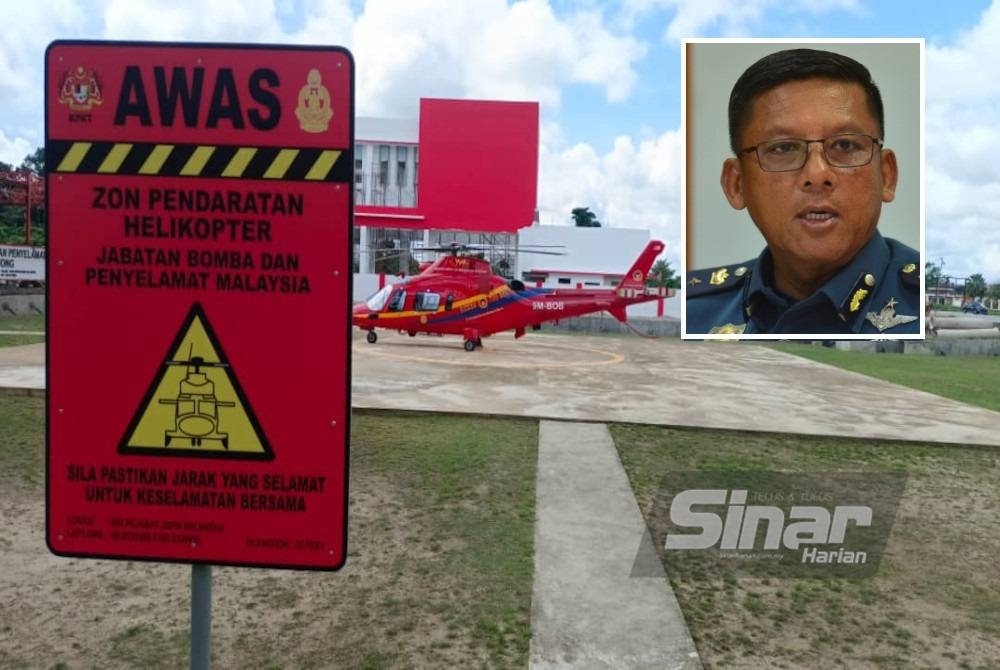 
(Gambar kecil: Nazili Mahmood) Lokasi pendaratan helikopter Bahagian Udara JBPM. Foto: SINAR/ASRIL ASWANDI SHUKOR.