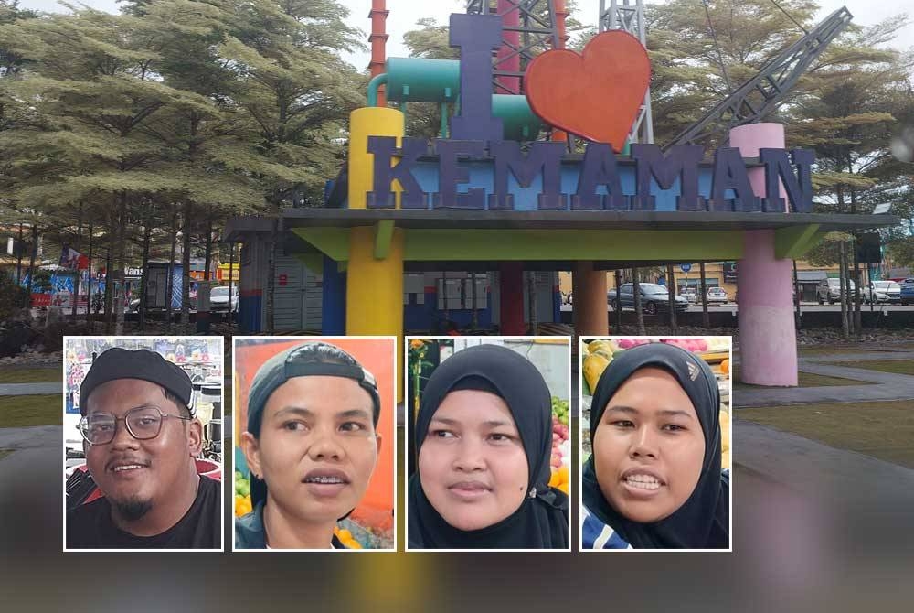 Anak muda harap bandar Chukai akan dibangunkan dengan pelbagai kemudahan. Gambar kecil, dari kiri; Mohd Fuad, Nurul Faizah, Nurul Yatimah dan Siti Nur Ahlam.