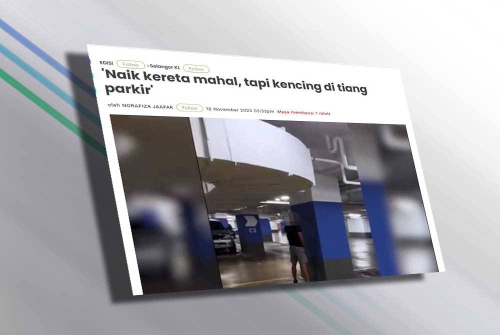 Laporan Sinar Online mengenai video tular seorang lelaki melepas &#039;hajat&#039; pada tiang kawasan parkir di sebuah pusat beli-belah.