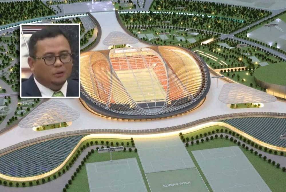 Kerajaan Selangor bertegas untuk bertahan dengan kos RM787 juta bagi menaik taraf Stadium Shah Alam. Gambar kecil: Amirudin