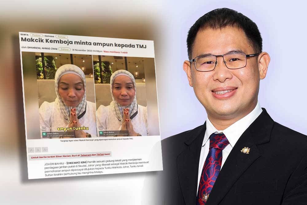 Laporan Sinar Harian pada Selasa. Gambar kanan: Ling Tian Soon