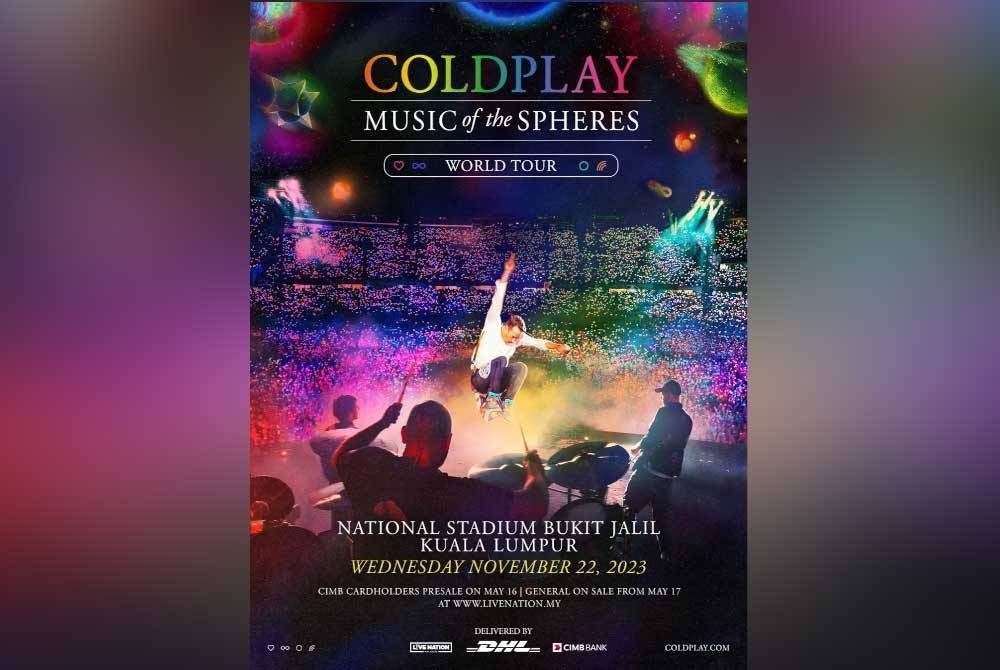 Coldplay dijangka mengadakan konsert di Stadium Nasional, Bukit Jalil, Kuala Lumpur, esok.