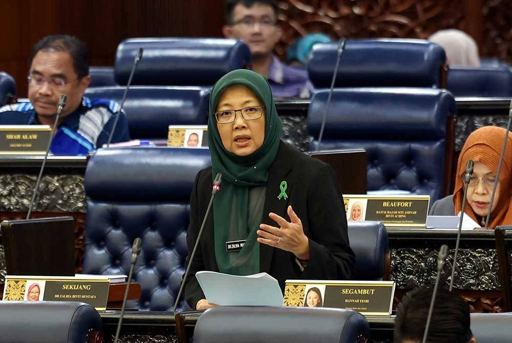 Dr Zaliha pada sesi Waktu Pertanyaan-pertanyaan Menteri sempena Sidang Dewan Rakyat di Bangunan Parlimen, pada Khamis. - Foto Bernama