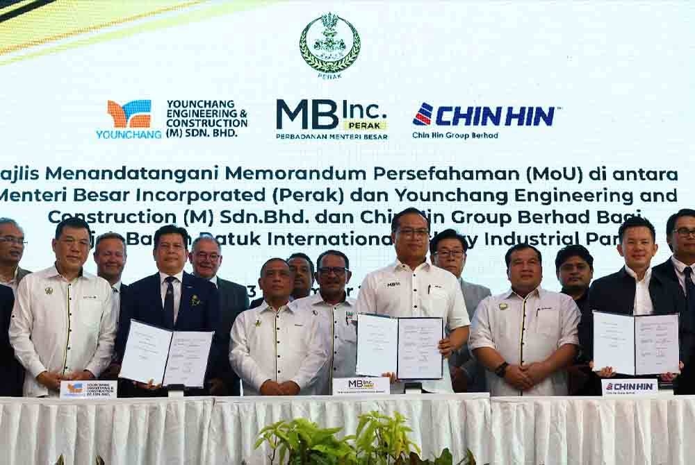 Kerjasama strategik Pusat Perindustrian Perikanan Antarabangsa Bagan Datuk itu dijalinkan MB Inc bersama dua syarikat tempatan, Younchang Enginnering and Construction (M) Sdn Bhd dan Chin Hin Group Berhad melibatkan pelaburan RM2 bilion.