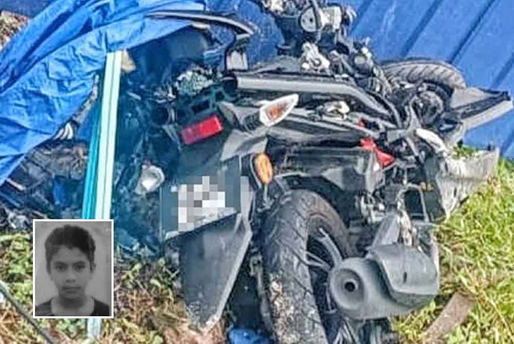 Motosikal mangsa dirempuh sebuah lori di Jalan Batang Tiga di sini, pada Khamis. Mangsa, Muhammad Siddiq