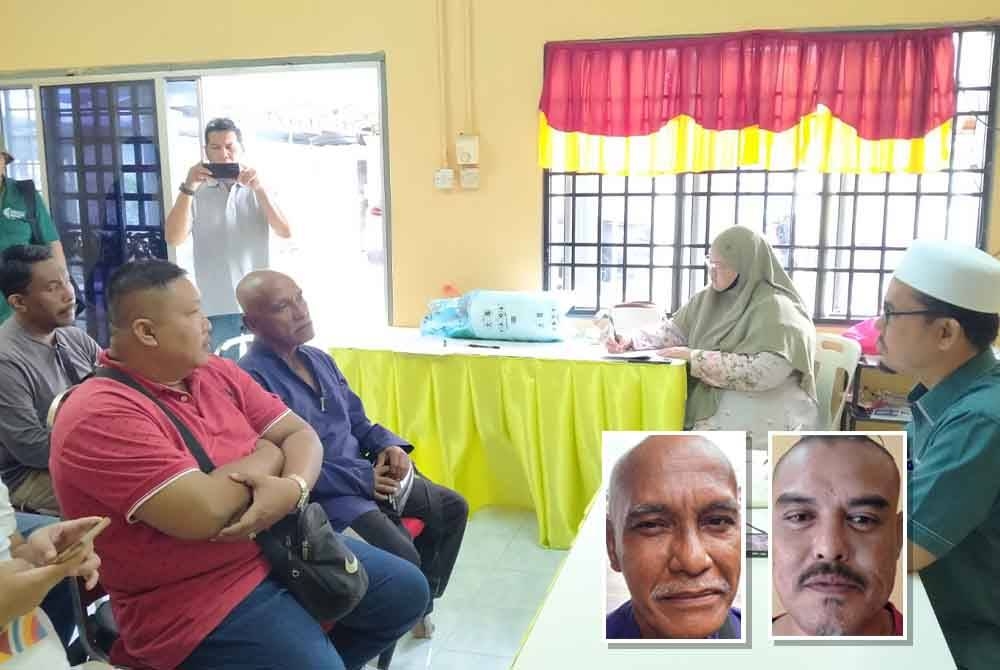 Berhanudin (kanan) mendengar aduan dan pandangan penduduk berhubung isu berkenaan di Dewan Komuniti Changkat Manong di sini pada Jumaat. (Gambar kecil: Sanadi (kiri), Mohd Nizam)