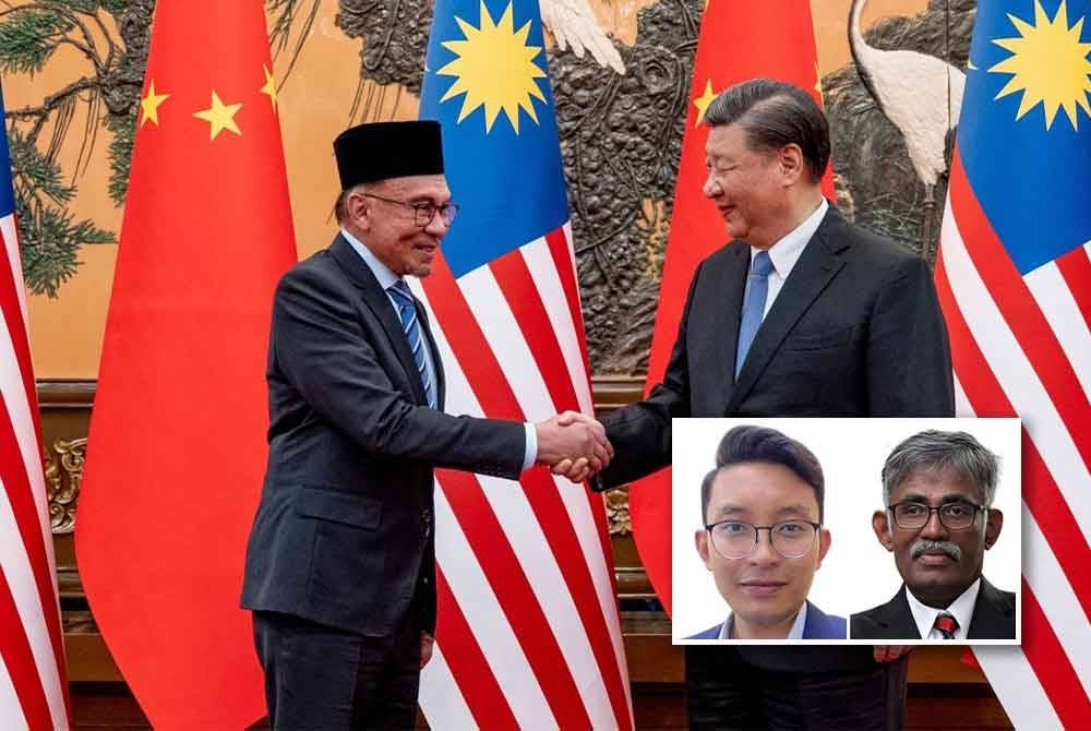 Anwar (kiri) melakukan kunjungan hormat ke atas Presiden China, Xi Jinping di Great Hall of the People pada 31 Mac lalu. Gambar kecil: Muhamad Zharif, RAJAH