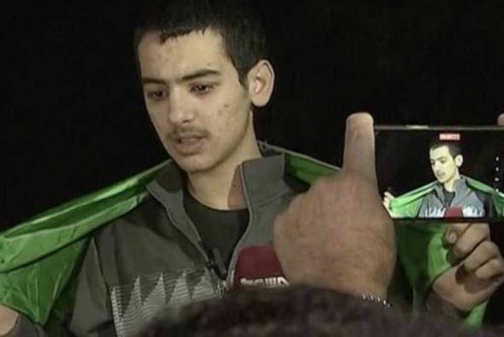 Laith Othman selepas dibebaskan dari penjara Israel. - Foto X/Tasneem