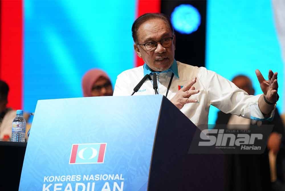 Anwar menyampaikan ucapan penggulungan dan penangguhan pada Kongres Nasional Tahunan PKR 2023 di PICC, Putrajaya.