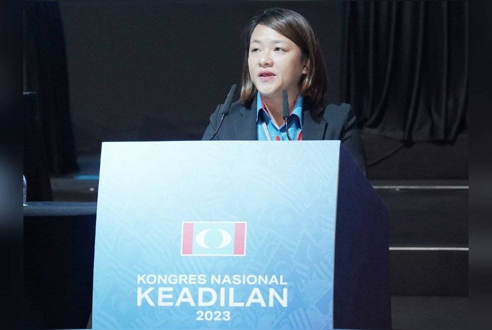 Chai Yi ketika sesi perbahasan sempena Kongres Nasional Tahunan PKR di Putrajaya pada Ahad.