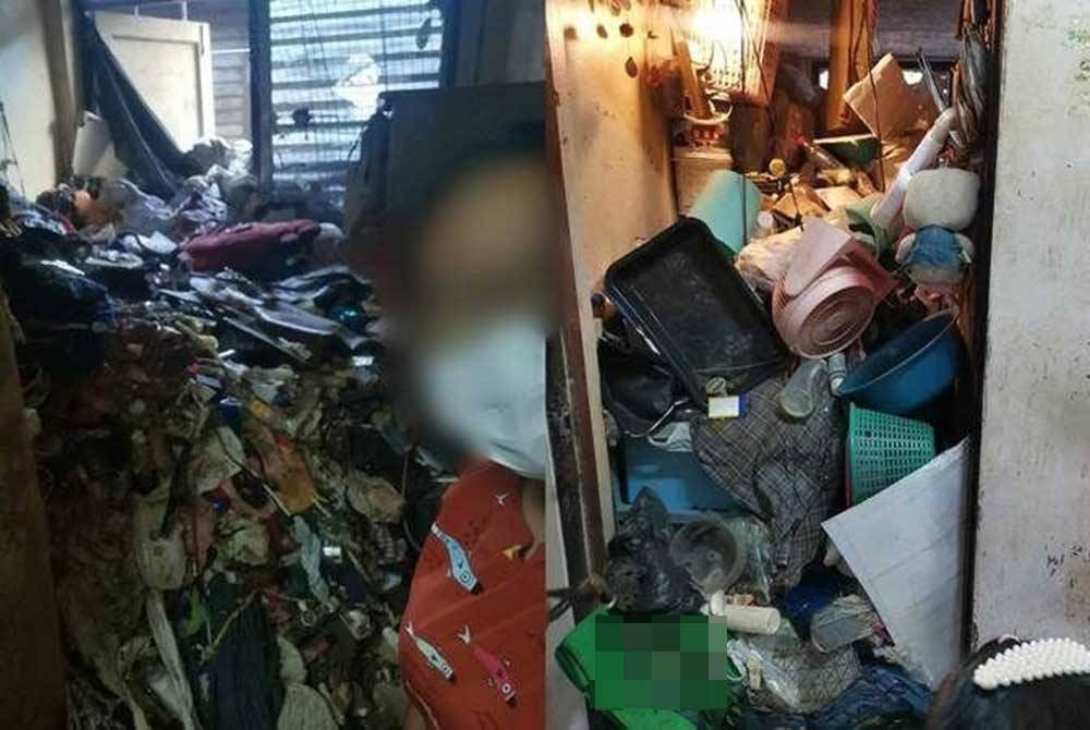 Bilik sewa yang dipenuhi sampah ditinggalkan seorang penyewa wanita sehingga mengundang tikus. - Foto Agensi