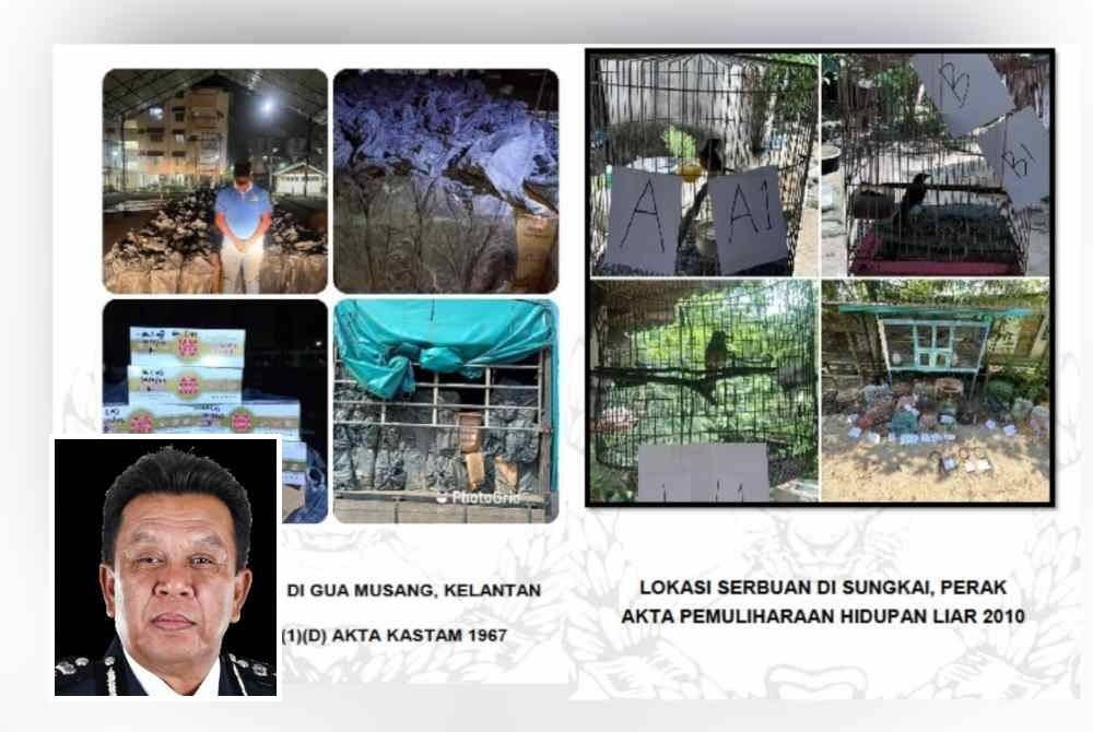 Antara barangan yang dirampas dalam serbuan dilaksanakan. Gambar kecil: Hazani