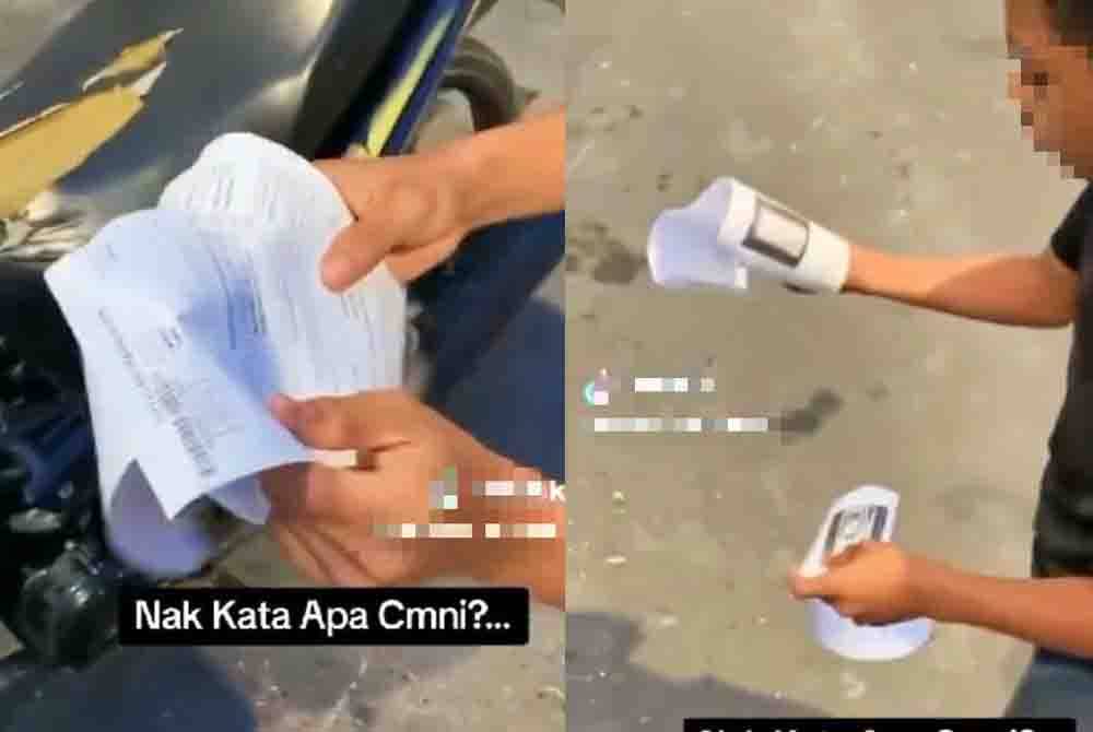 Remaja berkenaan tidak berpuas hati setelah dikenakan tindakan saman dalam satu operasi trafik. Tangkap layar video tular yang memaparkan seorang remaja lelaki mengeluarkan kata kesat terhadap polis.