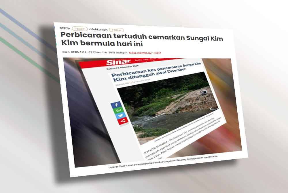 Laporan Sinar Harian pada Disember 2019.