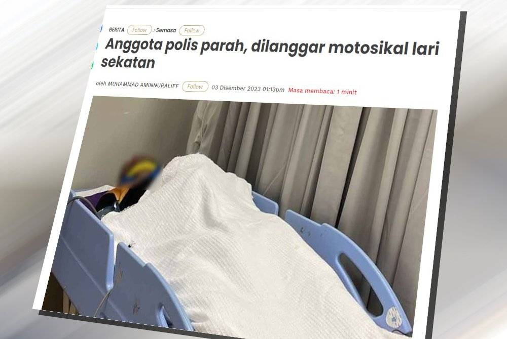 Mangsa yang mengalami kecederaan parah masih mendapatkan rawatan di Hospital Shah Alam.