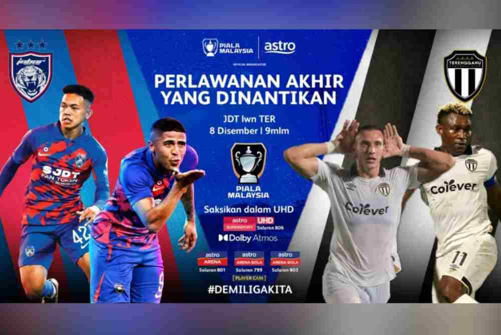 Para peminat bola sepak tempatan berpeluang menyaksikan final Piala Malaysia antara JDT dan TFC pada Jumaat ini dalam paparan 4K UHD serta kualiti audio daripada Dolby Atmos.