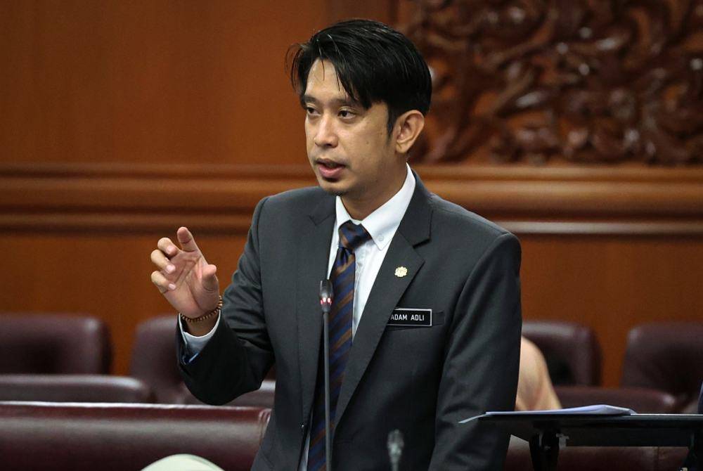 Adam Adli ketika Persidangan Dewan Negara di Bangunan Parlimen pada Selasa. - Foto Bernama
