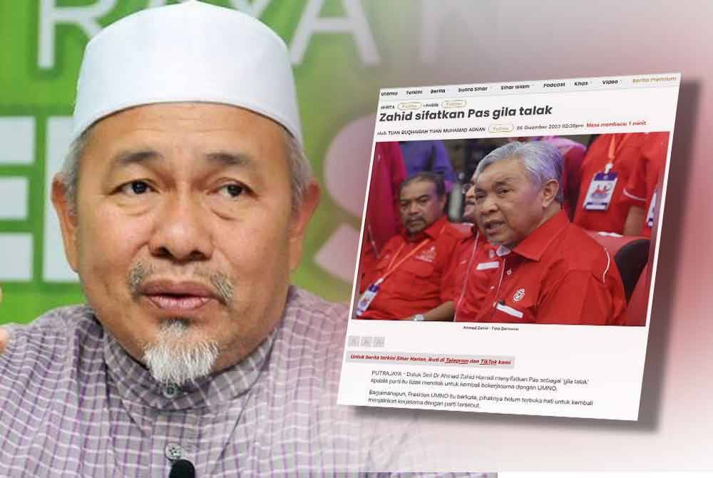 Tuan Ibrahim menempelak Ahmad Zahid berhubung kenyataannya yang menyifatkan Pas sebagai gila talak kerana dikatakan mahu kembali bekerjasama dengan parti itu.