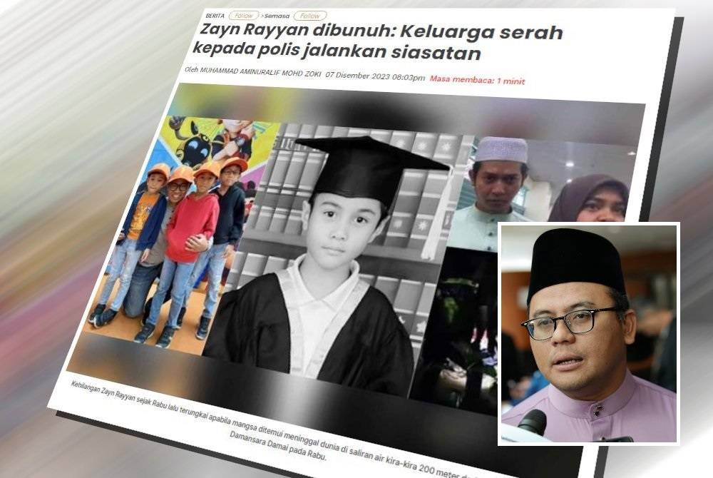 Kerajaan negeri sedia membantu keluarga kanak-kanak lelaki autisme, Zayn Rayyan Abdul Matiin, 6, yang dilaporkan hilang sebelum ditemukan meninggal dunia dipercayai dibunuh. (Gambar kecil: Amirudin)