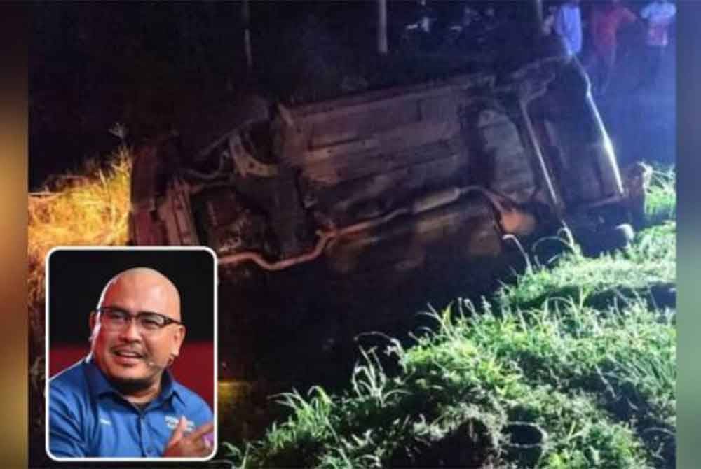 Mohd Ashraf Mustaqim (gambar kecil) terlibat dalam kemalangan membabitkan sebuah lori di Jalan Padang Chempa menghala ke Changlun dekat Arau malam Selasa. - Foto Awani