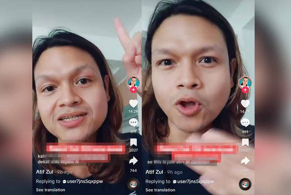 Tangkap layar video yang dimuat naik Atif Zul di TikTok pada Rabu.