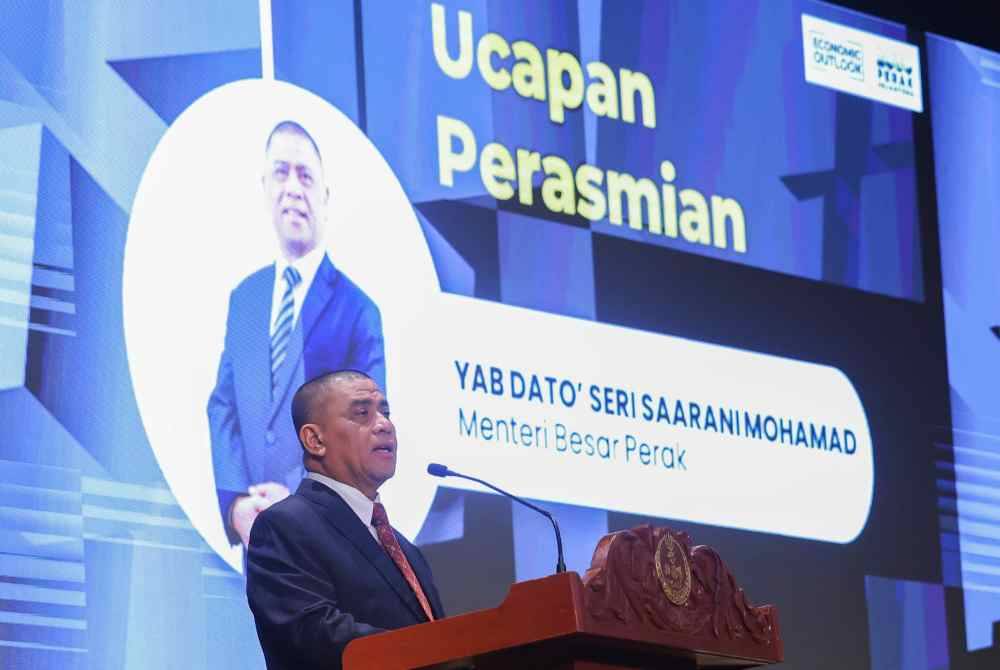 Saarani ketika berucap dalam Program Perak Economic Outlook 2024 di Dewan Bankuet Bangunan Perak Darul Ridzuan pada Khamis.