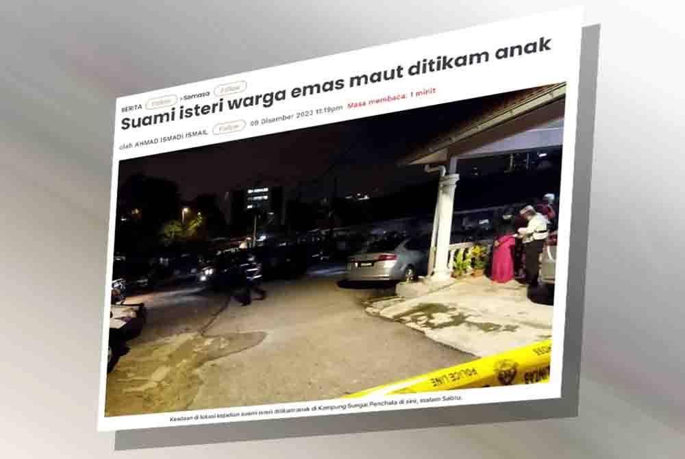 Laporan Sinar Harian pada 9 Disember lalu.