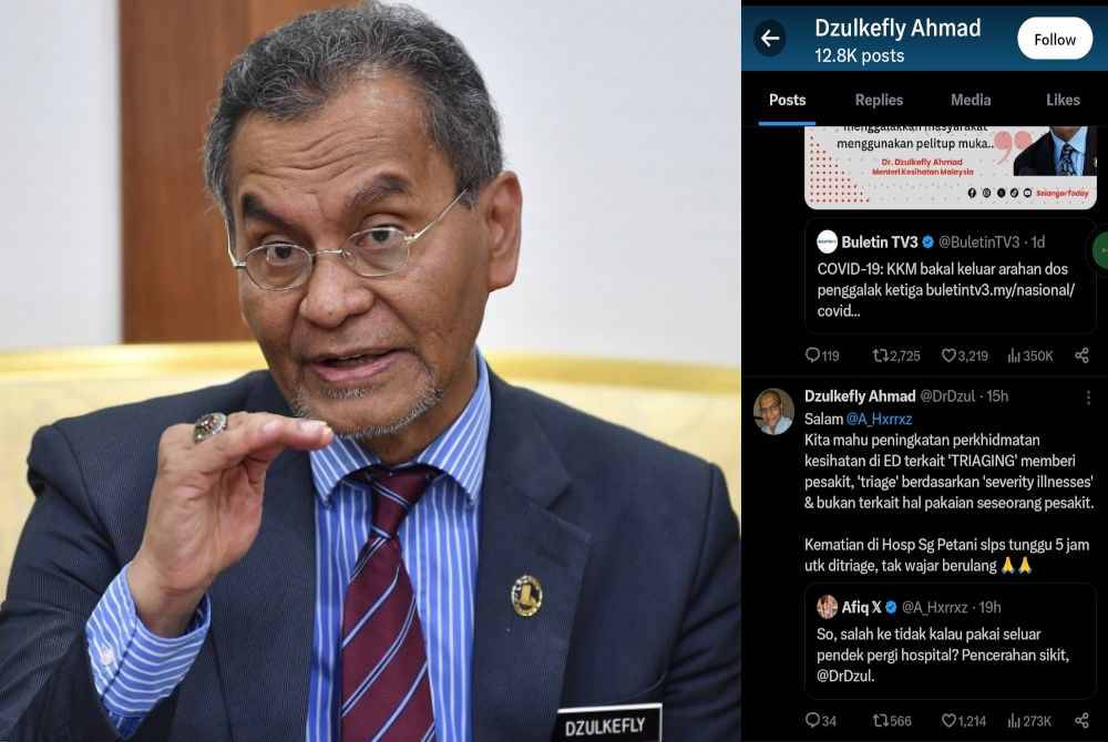 Dr Dzulkefly. Tangkap layar hantaran Dzulkefly di platform X.