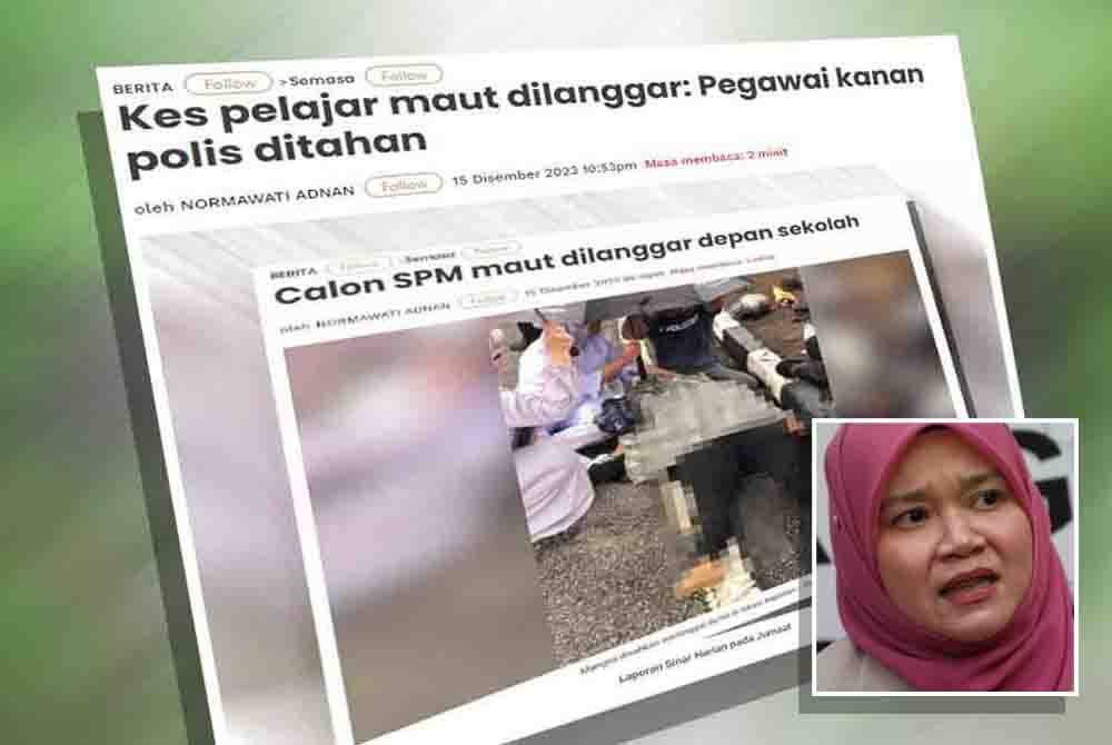 Fadhlina Sidek berkata, pihaknya amat bersimpati dengan kejadian menimpa pelajar berkenaan dan berharap siasatan segera dapat dilakukan oleh pihak polis terhadap kes itu.