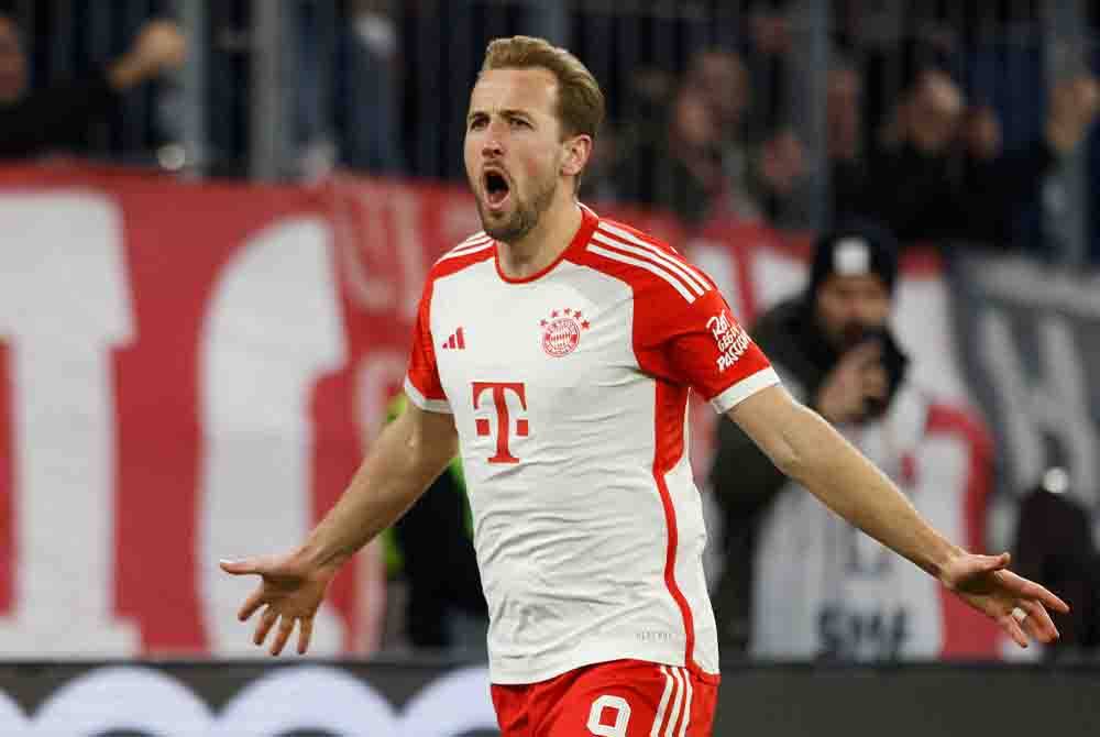 Kane menyumbat dua gol ketika membantu Bayern menewaskan Stuttgart 3-0 di Munich pada Isnin. Foto AFP