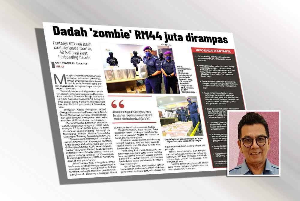 Laporan Sinar Harian pada Isnin. Gambar kecil: Raja Azizan