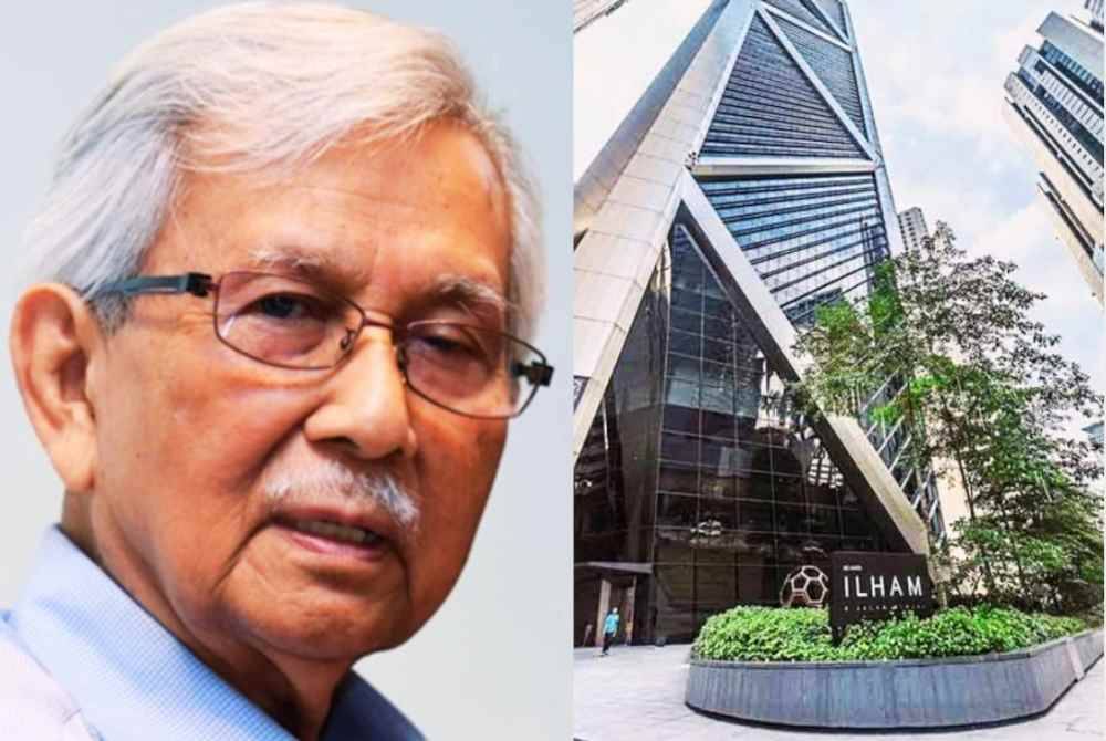 Bangunan Menara Ilham di Jalan Binjai, Kuala Lumpur yang dikatakan milik keluarga Tun Daim Zainuddin (kiri) telah disita SPRM.