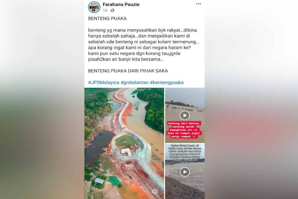 
Penduduk di Rantau Panjang menyifatkan projek PLSB Sungai Golok sebagai &#039;benteng puaka&#039; apabila menyebabkan mereka terpaksa menghadapi banjir buruk setiap tahun.