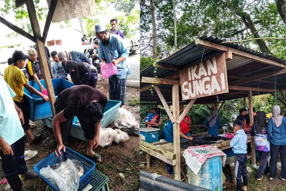 Orang ramai tidak melepaskan peluang membeli ikan patin dengan harga RM15 sekilogram.