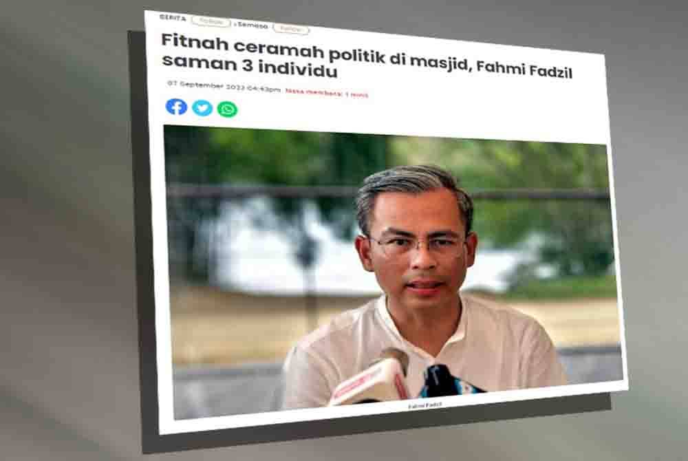 Laporan Sinar Harian pada 7 September lalu.